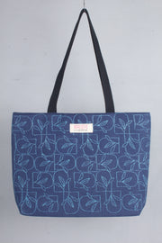 Blue Hand Embroidery Tote Bag
