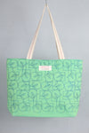 Sea Green Hand Embroidery Tote Bag