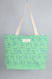 Sea Green Hand Embroidery Tote Bag