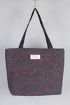 Hand Embroidery Gray Tote Bag