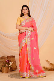 Hand Embroidered Zardozi Saree