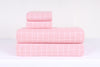 Pink and White Check Double Bedsheet Set