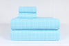 Sky Blue and White Striped Check Double Bedsheet