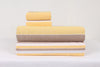 White, Yellow and Brown Double Bedsheet with Pillow Covers