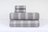 Gray and Cream Check Double Bedsheet