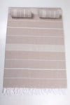 Gray Double Bedsheet with White Striped