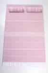 Pink Double Bedsheet with White Striped