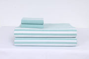 Sea Green and White Stripes Double Bedsheet