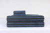 Blue and Black Striped Soft Double Bedsheet