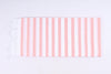 White and Peach Single Bedsheet with Stripes