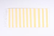 White and Amber Orange Striped Single Bedsheet