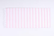 White and Pink Striped Single Bedsheet