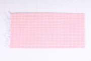 Pink and White Striped Check Single Bedsheet