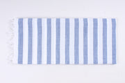 Blue and White Striped Single Bedsheet