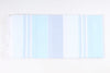 White, Sea Green and Blue Striped Single Bedsheet
