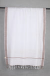 White Gamchha with Brown Dobby Border