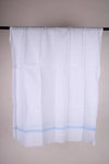 White Gamchha with Blue Stripes