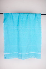 Blue Gamchha with White Stripes