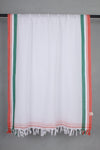 White Gamchh with Green, Pink Border