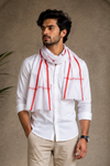 White Gamchha with Red Border