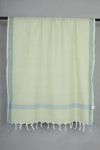 Sea Green Gamchha with White Striped and Green Border