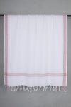 White Gamchha with Striped and Sea Gerua Border