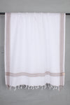 White Gamchh with Self Line and Brown Border