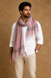 Watermelon Red Self Lined Gamchha with Black Lining Border