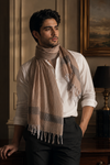 Brown Self Striped Gamchha with Black Border