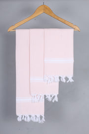 Peach Napkin with White Stripes