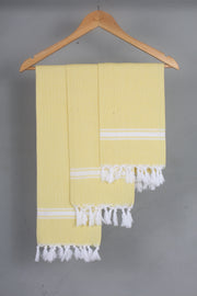 Yellow Napkin with White Stripes