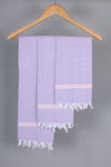 Purple Napkin with White, Orange Border