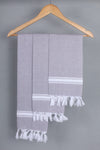 Lava Gray Napkin with White Striped