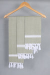 Olive Green Napkin with White Border