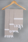 Brown Napkin with White Border
