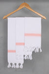 White Napkin with Orange Border