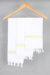 White Napkin with Yellow Lining Border