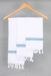 White Napkin with Blue Lining Border
