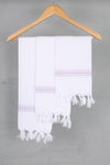 White Napkin with Purple Lining Border