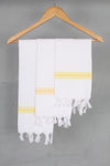 White Napkin with Yellow Lining Border