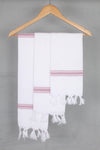 White Napkin with Onion Pink Border