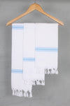 White Napkin with Blue Border