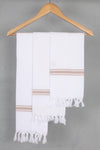 White Napkin with Brown Border