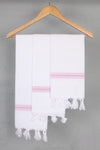 White Napkin with Pink Border