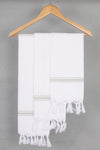 White Napkin with Green Border