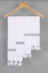 White Napkin with Gray Border