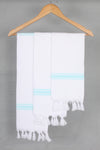 White Napkin with Sky Blue Border