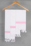 White Napkin with Pink Border