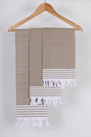 Brown Napkin with White Striped