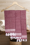 Maroon Napkin with White Stripes